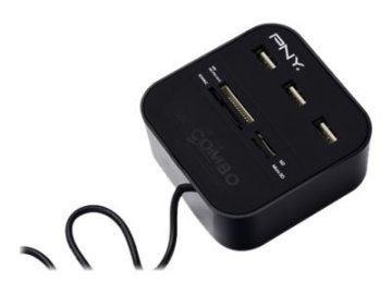 PNY Multi-Slot USB & Flash lettore di schede USB 2.0 Nero