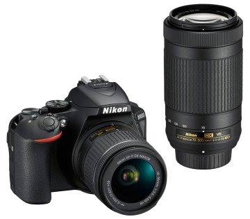 Nikon D5600 + AF-P DX 18-55mm + AF-P DX 70-300mm Kit fotocamere SLR 24,2 MP CMOS 6000 x 4000 Pixel Nero
