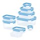 EMSA 515481 recipiente per cibo Rettangolare Set Blu, Trasparente 9 pz 3