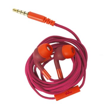 Wiko WiSHAKE Auricolare Cablato In-ear Musica e Chiamate Viola, Rosso