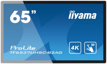 iiyama TF6537UHSC-B2AG visualizzatore di messaggi Pannello piatto per segnaletica digitale 165,1 cm (65") LED 400 cd/m² 4K Ultra HD Nero Touch screen 24/7