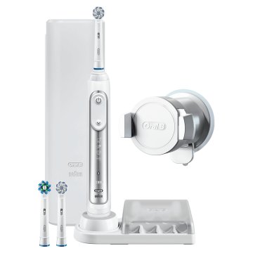 Oral-B Smart Genius 8100S Sensi Ultrathin Adulto Spazzolino rotante-oscillante Bianco, Argento