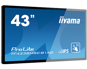 iiyama TF4338MSC-B1AG visualizzatore di messaggi Pannello piatto interattivo 108 cm (42.5") LED 380 cd/m² Full HD Nero Touch screen 24/7