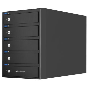 Sharkoon 5-BAY RAID Box Custodia per Disco Rigido (HDD) Nero 3.5"