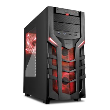 Sharkoon DG7000 Midi Tower Nero, Rosso