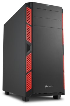 Sharkoon AI7000 Silent Midi Tower Nero, Rosso