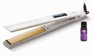 GA.MA Piastra Elegance Argan: elimina l'effetto crespo dei capelli, trafile lunghe in tormalina, liscio a lungo in poco tempo, capelli protetti, riscaldamento istantaneo, temperatura regolabile e disp