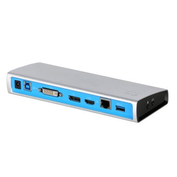 i-tec Metal U3METALDOCK replicatore di porte e docking station per laptop Nero, Blu, Argento