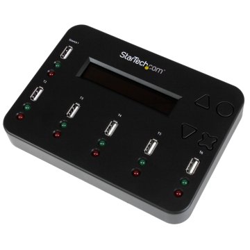 StarTech.com Docking Station per Unità Flash USB - Duplicatore/Eraser Standalone 1:5 per Chiavette USB consente la copia del sistema, dei file e dell'unità a 1,5 GB/min, cancellazione a 1 o 3 passaggi