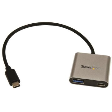 StarTech.com Hub USB-C a 2 porte con Power Delivery - USB-C a USB-A e USB-C - Hub Concentratore USB 3.0