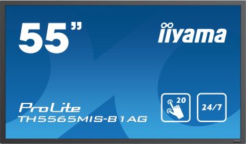 iiyama ProLite TH5565MIS-B1AG Pannello piatto per segnaletica digitale 139,7 cm (55") LED 400 cd/m² Full HD Nero Touch screen 24/7