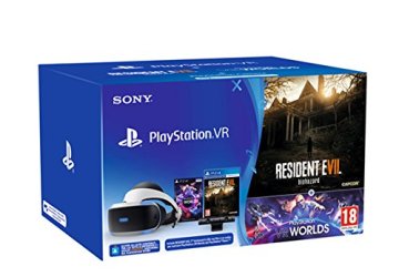 Sony PlayStation VR + Camera + VR Worlds + Resident Evil VII Occhiali immersivi FPV 610 g Nero, Bianco