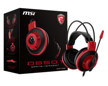 MSI DS501 Auricolare Cablato A Padiglione Gaming Nero, Rosso