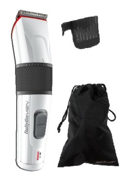 BaByliss E970E regolabarba AC/Baterry 1 2,5 cm Bagnato e secco Nero, Rosso, Bianco