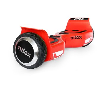 Nilox DOC 2 hoverboard Monopattino autobilanciante 10 km/h 4300 mAh Nero, Rosso