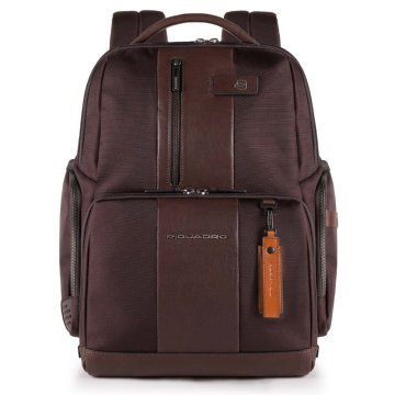 Piquadro CA4439BRBM/TM zaino Marrone Pelle, Nylon, Poliestere