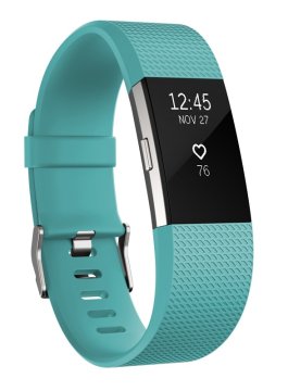 Fitbit Charge 2 OLED Braccialetto per rilevamento di attività Nero, Blu