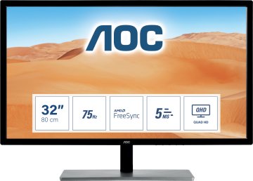 AOC 79 Series Q3279VWFD8 Monitor PC 80 cm (31.5") 2560 x 1440 Pixel Quad HD LED Nero, Argento