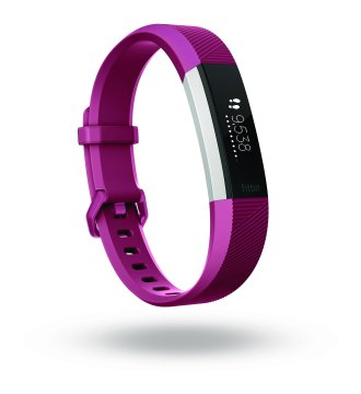 Fitbit Alta HR OLED Braccialetto per rilevamento di attività Fucsia, Acciaio inox