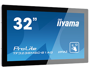 iiyama TF3238MSC-B1AG visualizzatore di messaggi Pannello piatto interattivo 80 cm (31.5") LED 420 cd/m² Full HD Nero Touch screen 24/7