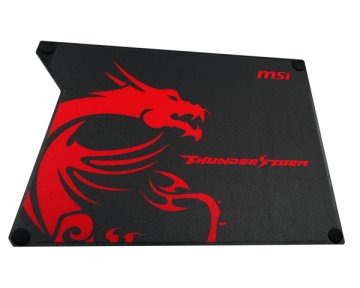 MSI THUNDERSTORM Mouse Pad Tappetino per mouse per gioco da computer Nero, Rosso