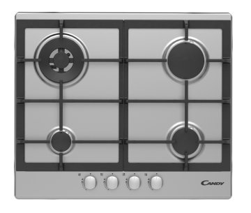 Candy Timeless CPG64SWGX Acciaio inox Da incasso Gas 4 Fornello(i)