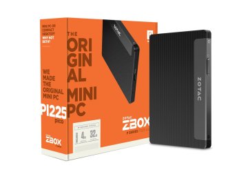 Zotac ZBOX PI225 Intel® Celeron® N3350 4 GB LPDDR3-SDRAM 32 GB eMMC Windows 10 Home Mini PC Nero