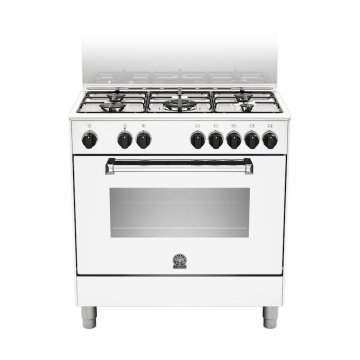 Bertazzoni La Germania Americana AMN805MFESWE cucina Elettrico Gas Acciaio inox, Bianco