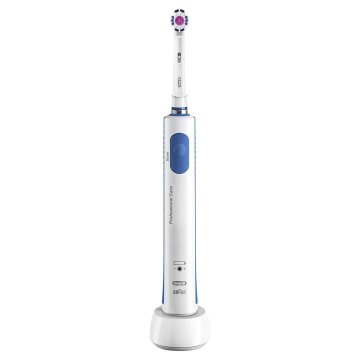 Oral-B PRO 600 3D-Bianco Adulto Spazzolino rotante-oscillante Blu, Bianco