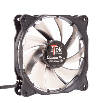 itek Cosmo Flow Case per computer Ventilatore 12 cm Nero, Bianco