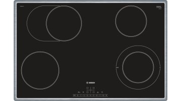 Bosch Serie 6 PKN845FP1E piano cottura Nero, Acciaio inox Da incasso Ceramica 4 Fornello(i)