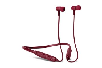 Fresh 'n Rebel Band-It Cuffie auricolari Bluetooth con Ncekband per telefono cellulare Stereofonico, rosso rubino