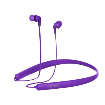 Celly BHNECKPL cuffia e auricolare Wireless In-ear, Passanuca Musica e Chiamate Bluetooth Viola