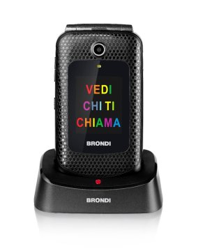 Brondi Amico Fedele 7,62 cm (3") Nero Telefono per anziani