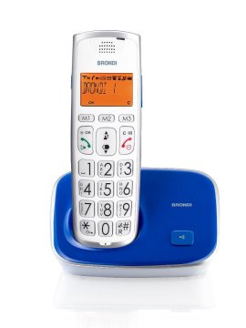 Brondi Bravo Oro 2 Telefono DECT Identificatore di chiamata Blu, Bianco