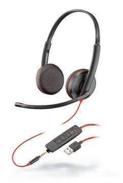 POLY Blackwire 3225 Auricolare Cablato A Padiglione Musica e Chiamate USB tipo A Nero
