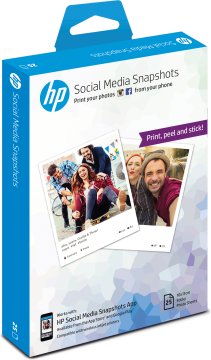 HP Social Media Snapshots Removable Sticky Photo Paper-25 sht/10 x 13 cm Bianco Semi lucida
