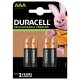 Duracell AAA (4pcs) Batteria ricaricabile Mini Stilo AAA Nichel-Metallo Idruro (NiMH) 2