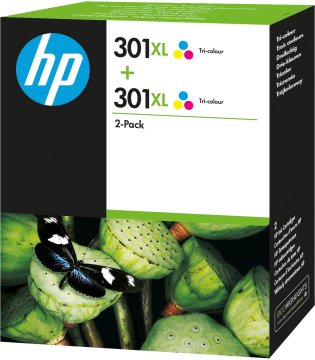 HP Confezione da 2 cartucce di inchiostro in tricromia originali ad alta capacità 301XL