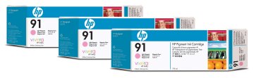 HP 91 3-pack 775-ml Light Magenta DesignJet Pigment Ink Cartridges cartuccia d'inchiostro 1 pz Originale Resa standard Magenta chiaro