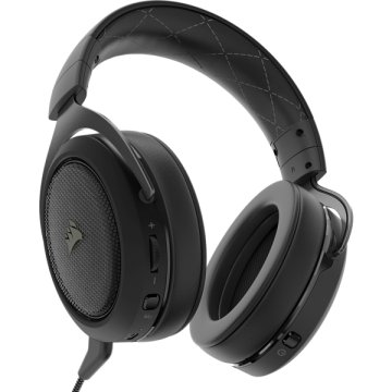 Corsair HS70 Auricolare Con cavo e senza cavo A Padiglione Gaming Nero, Carbonio