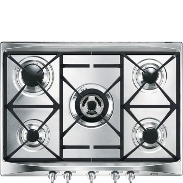 Smeg Cucina SR275XGH2 piano cottura Argento Da incasso 70 cm Gas 5 Fornello(i)