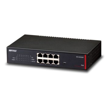 Buffalo BS-GS2008P switch di rete Gestito L2/L3 Gigabit Ethernet (10/100/1000) Supporto Power over Ethernet (PoE) Nero