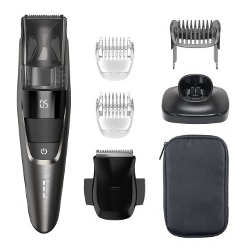 Philips BEARDTRIMMER Series 7000 Regolabarba con sistema aspirante, regolazioni da 0,5 mm