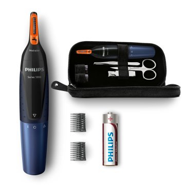 Philips NOSETRIMMER Series 5000 Rifinitore per naso confortevole e set manicure