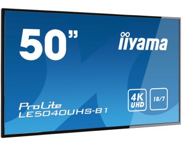 iiyama LE5040UHS-B1 visualizzatore di messaggi Pannello piatto per segnaletica digitale 127 cm (50") LED 350 cd/m² 4K Ultra HD Nero 18/7