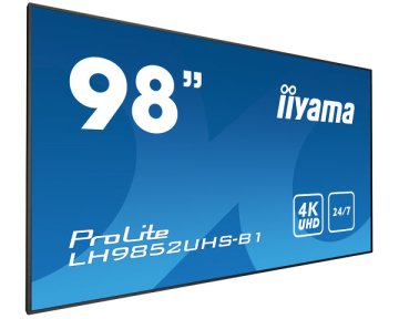 iiyama LH9852UHS-B1 visualizzatore di messaggi Pannello piatto per segnaletica digitale 2,49 m (98") LED 500 cd/m² 4K Ultra HD Nero 24/7