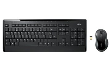 Fujitsu LX901 tastiera Mouse incluso RF Wireless QWERTZ Tedesco Nero