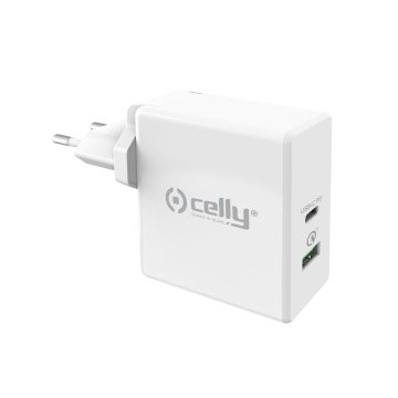 Celly TCUSBC30WWH Caricabatterie per dispositivi mobili Universale Bianco AC Ricarica rapida Interno