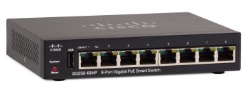 Cisco SG250-08HP Gestito L2/L3 Gigabit Ethernet (10/100/1000) Supporto Power over Ethernet (PoE) Nero